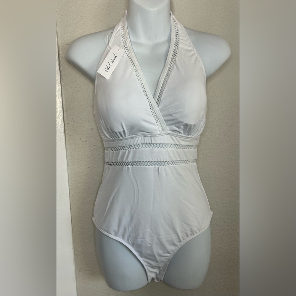 NWT Edel Qual White One Piece Swimsuit Size S